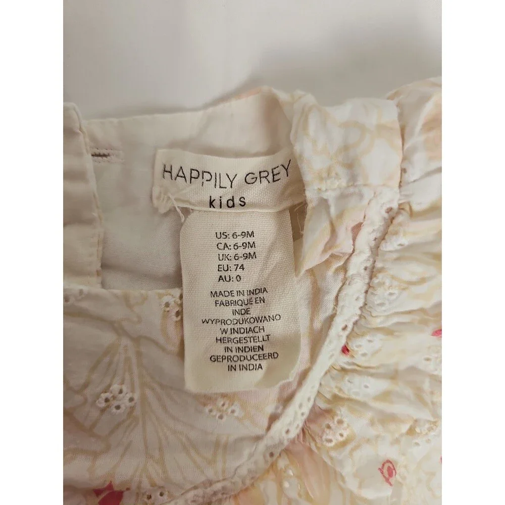 Happily Grey Kids Baby Girl 2-Piece Floral Eyelet Outfit 6-9 Months